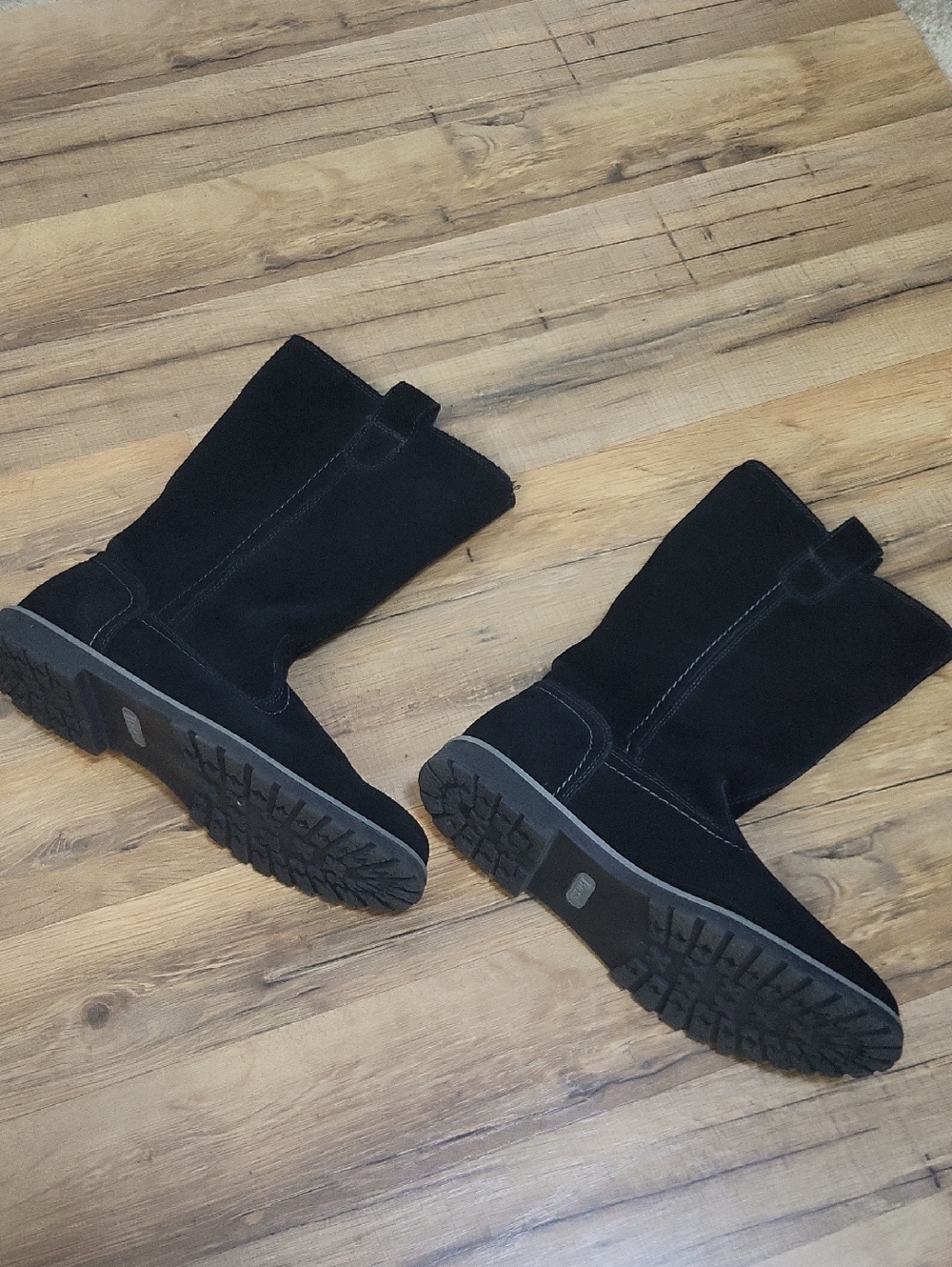 BASS Nadine Black Fleece Lined Pull-On Suede Leather Boots - Picture 3 of 9